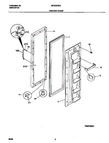 02 - Freezer Door parts for Frigidaire Refrigerator MRS20HRADC from AppliancePartsPros.com