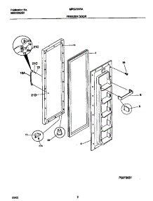 02 - Freezer Door parts for Frigidaire Refrigerator MRS20HRAWB from AppliancePartsPros.com