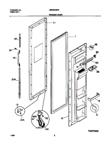 02 - Freezer Door parts for Frigidaire Refrigerator MRS20WRGD1 from AppliancePartsPros.com