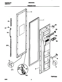 02 - Freezer Door parts for Frigidaire Refrigerator MRS20WRGD2 from AppliancePartsPros.com