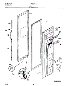 02 - Freezer Door parts for Frigidaire Refrigerator MRS22WHHD0 from AppliancePartsPros.com