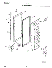 03 - Refrigerator Door parts for Frigidaire Refrigerator MRS22WHHD1 from AppliancePartsPros.com