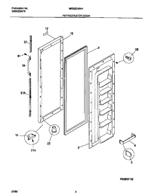 03 - Refrigerator Door parts for Frigidaire Refrigerator MRS22WHHW0 from AppliancePartsPros.com