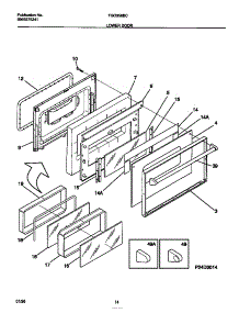 08 - Lower Door parts for Frigidaire Range TGO356BCDA from AppliancePartsPros.com