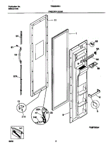 02 - Freezer Door parts for Frigidaire Refrigerator TRS20WRHW3 from AppliancePartsPros.com