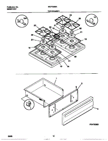 06 - Top / Drawer parts for Frigidaire Range WGF355BADD from AppliancePartsPros.com