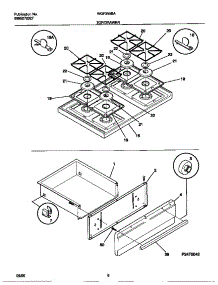 05 - Top / Drawer parts for Frigidaire Range WGF355BAWC from AppliancePartsPros.com