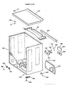 03 - Cabinet & Top parts for Ge Dryer BJLR473ET0WW from AppliancePartsPros.com
