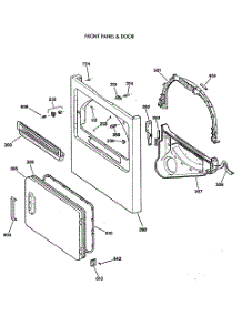 02 - Front Panel & Door parts for Ge Dryer BVLR333ET0WW from AppliancePartsPros.com