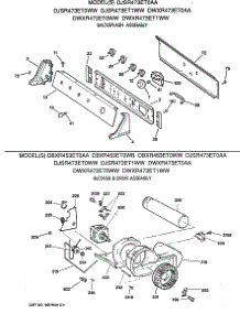 02 - Backsplash Assembly parts for Ge Dryer DBXR453ET0WB from AppliancePartsPros.com