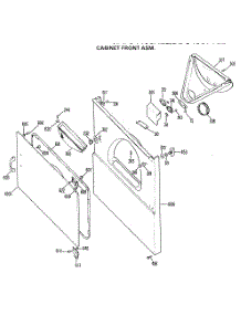 04 - Cabinet Front Asm. parts for Ge Dryer DDC0580BBL from AppliancePartsPros.com