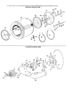 05 - Drum & Heater Asm. parts for Ge Dryer DDC0580BBL from AppliancePartsPros.com