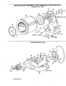 03 - Drum & Duct Asm. parts for Ge Dryer DDC4397VFL from AppliancePartsPros.com