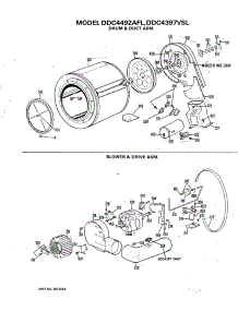 03 - Drum & Duct Asm. parts for Ge Dryer DDC4397VSL from AppliancePartsPros.com