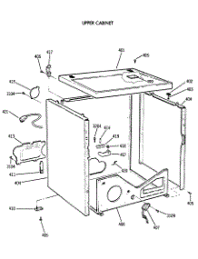 03 - Upper Cabinet parts for Ge Dryer DDC4400SGM from AppliancePartsPros.com