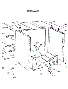 04 - Lower Cabinet parts for Ge Dryer DDC4400SGM from AppliancePartsPros.com
