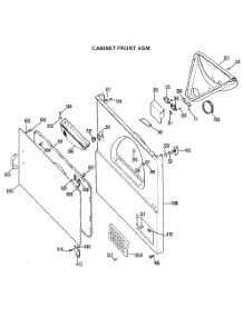 03 - Cabinet Front Asm. parts for Ge Dryer DDC4407AEL from AppliancePartsPros.com