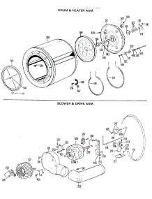 04 - Drum & Heater Asm. parts for Ge Dryer DDC4407AEL from AppliancePartsPros.com