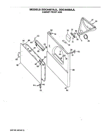 03 - Cabinet Front Asm. parts for Ge Dryer DDC4407AJL from AppliancePartsPros.com