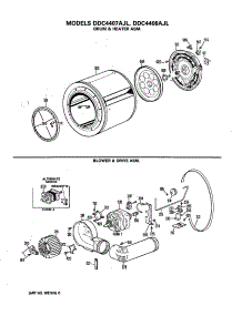 04 - Drum & Heater Asm. parts for Ge Dryer DDC4407AJL from AppliancePartsPros.com