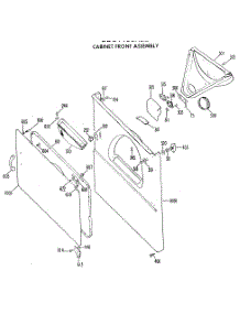 04 - Cabinet Front Assembly parts for Ge Dryer DDC4408AEL from AppliancePartsPros.com