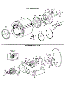 05 - Drum & Heater Asm. parts for Ge Dryer DDC4408AFL from AppliancePartsPros.com