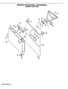 03 - Cabinet Front Asm. parts for Ge Dryer DDC4408AKL from AppliancePartsPros.com