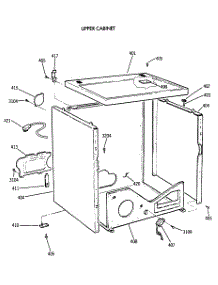 03 - Upper Cabinet parts for Ge Dryer DDC4500SGM from AppliancePartsPros.com