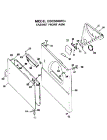 04 - Cabinet Front Asm. parts for Ge Dryer DDC5000FBL from AppliancePartsPros.com