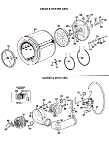 05 - Drum & Heater Asm. parts for Ge Dryer DDC5000FBL from AppliancePartsPros.com