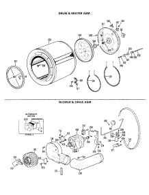 04 - Drum & Heater Asm. parts for Ge Dryer DDC5000MBL from AppliancePartsPros.com