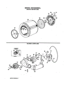04 - Drum & Heater Asm. parts for Ge Dryer DDC5000MCL from AppliancePartsPros.com