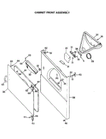 03 - Cabinet Front Assembly parts for Ge Dryer DDC5400PAL from AppliancePartsPros.com
