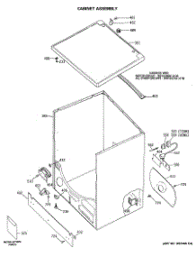 02 - Cabinet Assembly parts for Ge Dryer DDC6400PBL from AppliancePartsPros.com