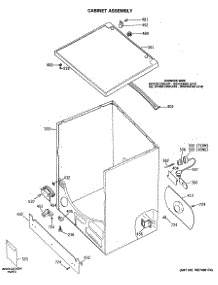 02 - Cabinet Assembly parts for Ge Dryer DDC6400PCL from AppliancePartsPros.com