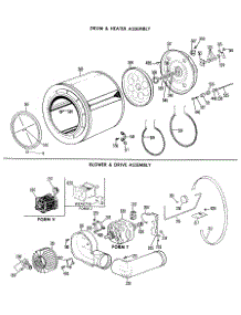 04 - Drum & Heater Assembly parts for Ge Dryer DDE4000GBL from AppliancePartsPros.com