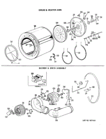 06 - Drum & Heater Asm. parts for Ge Dryer DDE4000GCL from AppliancePartsPros.com