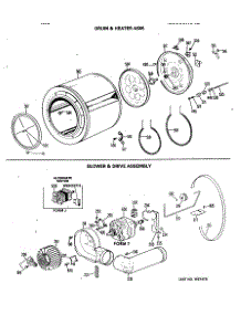 04 - Drum & Heater Asm. parts for Ge Dryer DDE4000MAL from AppliancePartsPros.com