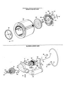 04 - Drum & Heater Asm. parts for Ge Dryer DDE5100RALWW from AppliancePartsPros.com