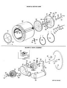 04 - Drum & Heater Asm. parts for Ge Dryer DDE5109VPL from AppliancePartsPros.com