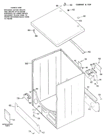 03 - Cabinet & Top parts for Ge Dryer DDE5211BBL from AppliancePartsPros.com