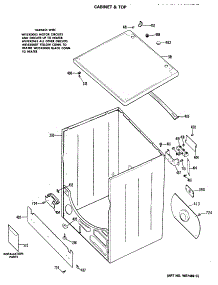 02 - Cabinet & Top parts for Ge Dryer DDE5808MDL from AppliancePartsPros.com