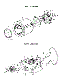 04 - Drum & Heater Asm. parts for Ge Dryer DDE5808MDL from AppliancePartsPros.com