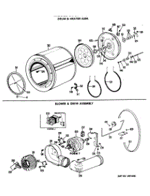 04 - Drum & Heater Asm. parts for Ge Dryer DDE6407LAL from AppliancePartsPros.com