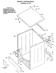 02 - Cabinet & Top parts for Ge Dryer DDE6500GAL from AppliancePartsPros.com