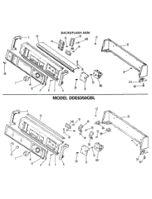 02 - Backsplash Asm. parts for Ge Dryer DDE6500GBL from AppliancePartsPros.com