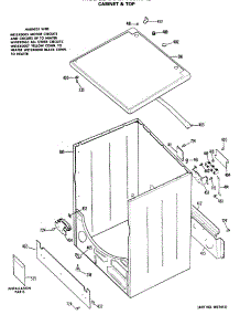 02 - Cabinet & Top parts for Ge Dryer DDE7100MAL from AppliancePartsPros.com