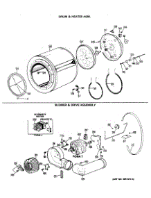 04 - Drum & Heater Asm. parts for Ge Dryer DDE7100MBL from AppliancePartsPros.com
