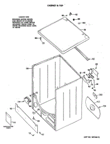 02 - Cabinet & Top parts for Ge Dryer DDE7100MCL from AppliancePartsPros.com