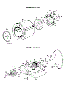 04 - Drum & Heater Asm. parts for Ge Dryer DDE7209RALWW from AppliancePartsPros.com